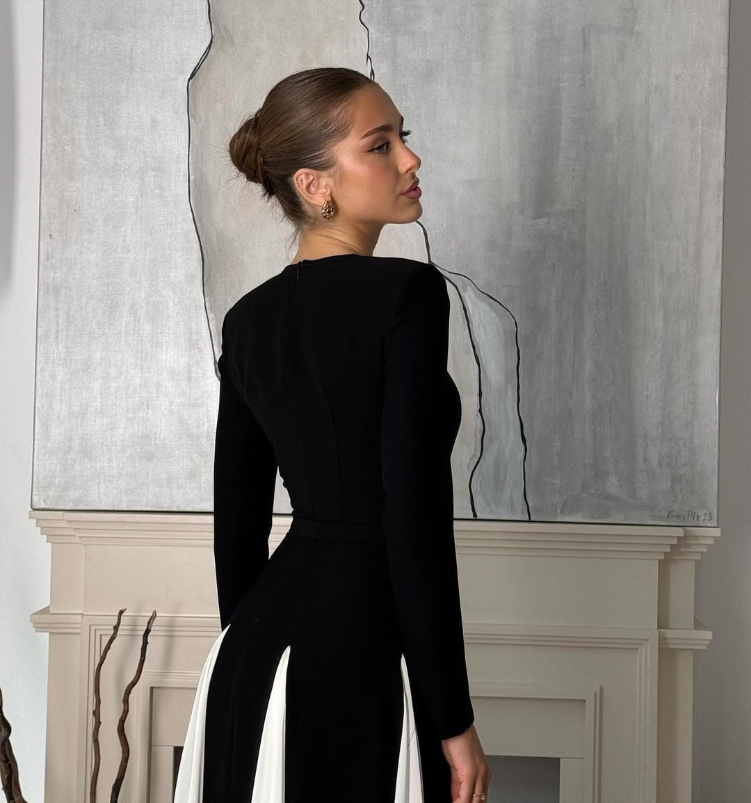 Delilah™ – Sleek Spliced Dress in Slim Fit