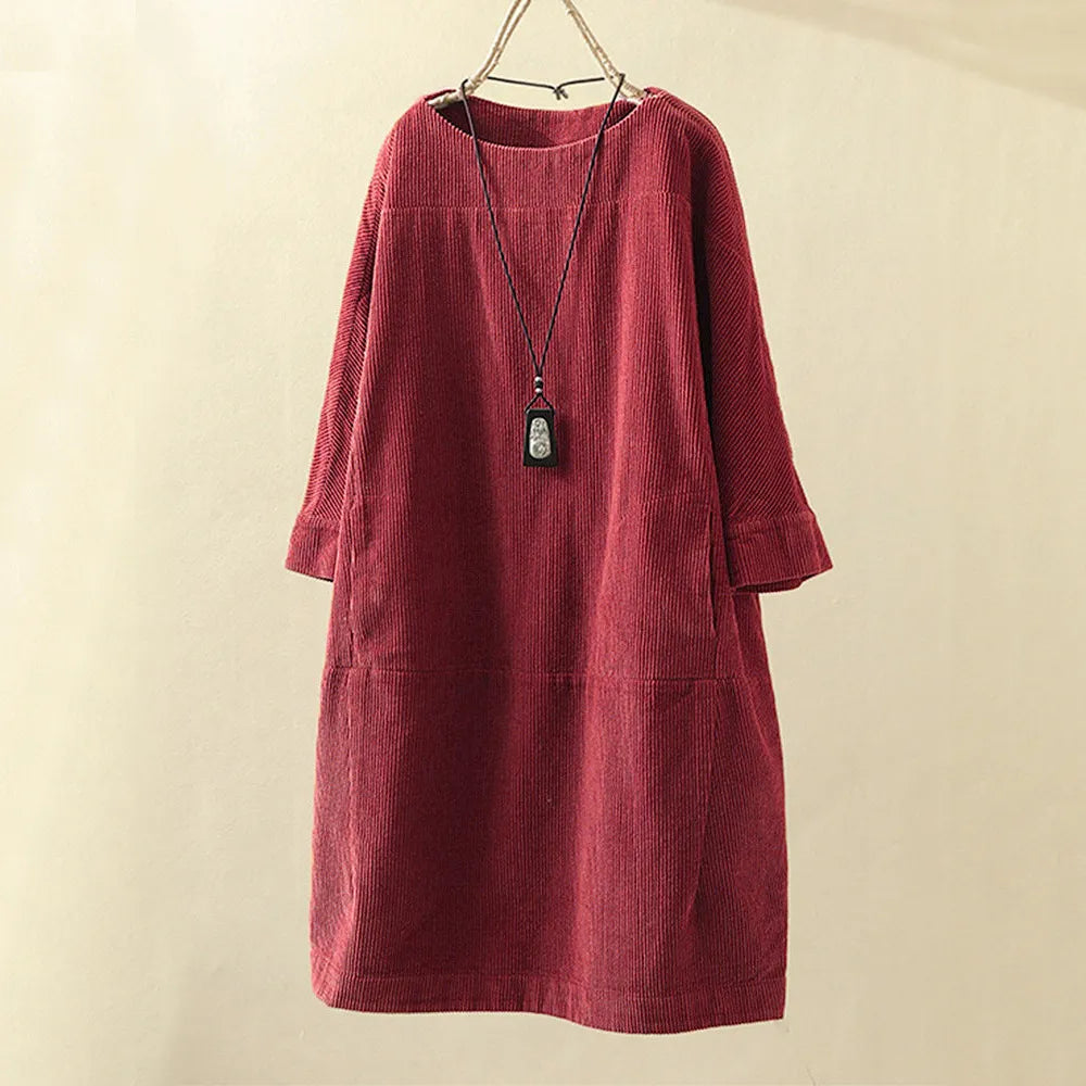 Elyse™ - Comfortable Dress with Round Neck