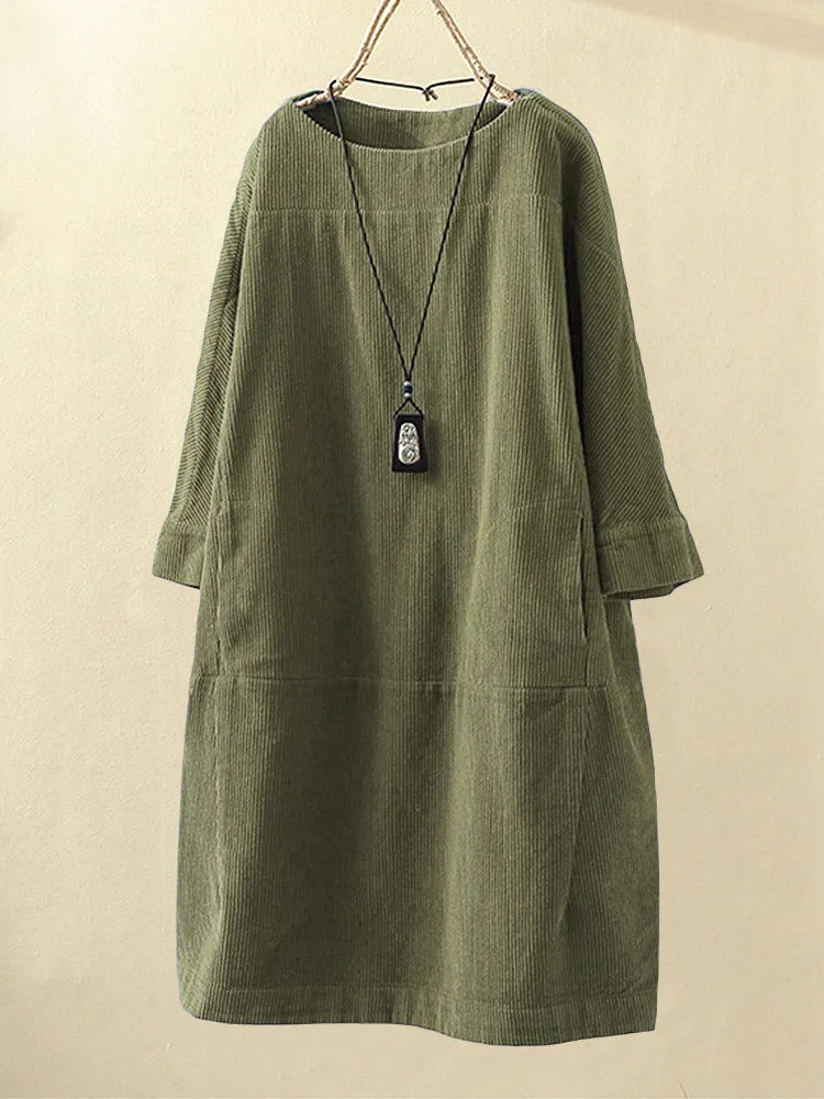 Elyse™ - Comfortable Dress with Round Neck