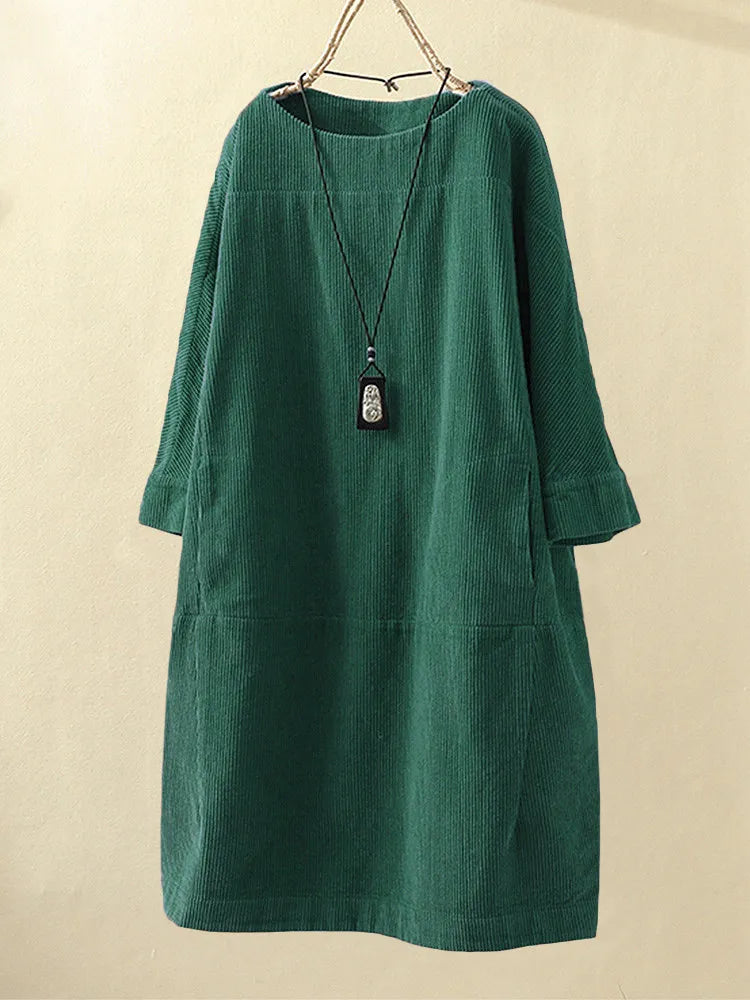Elyse™ - Comfortable Dress with Round Neck