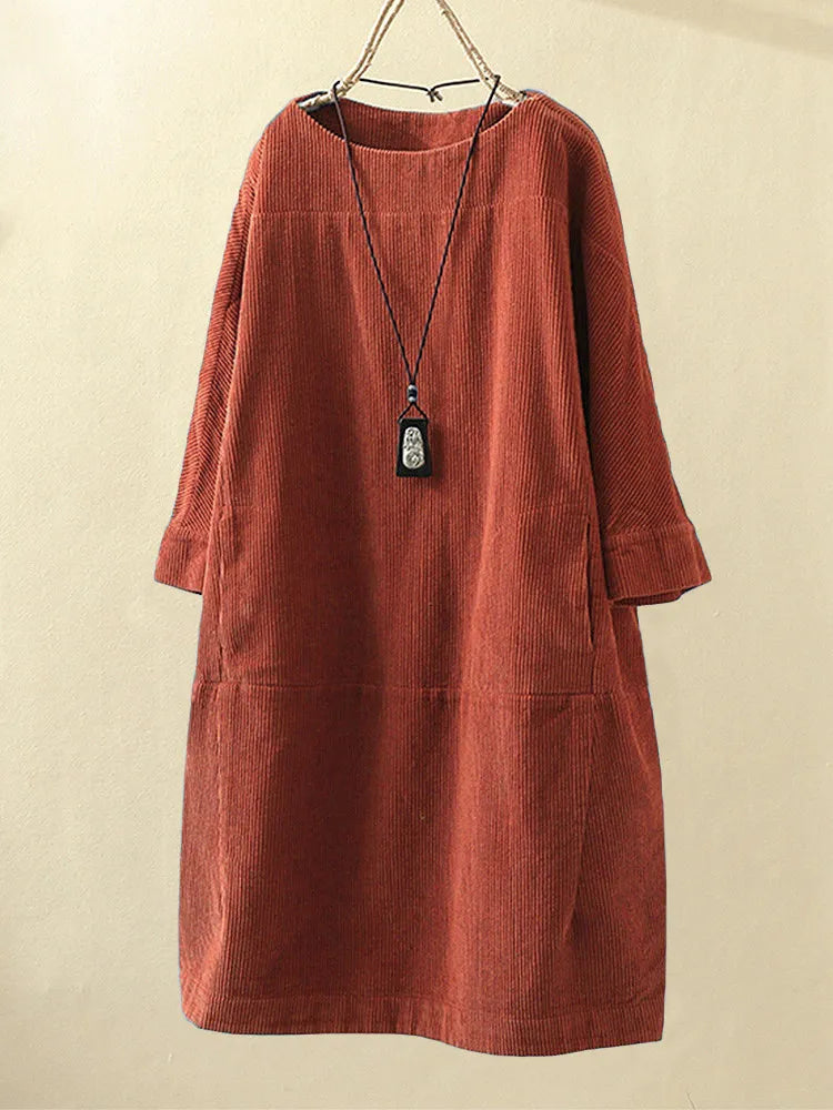 Elyse™ - Comfortable Dress with Round Neck
