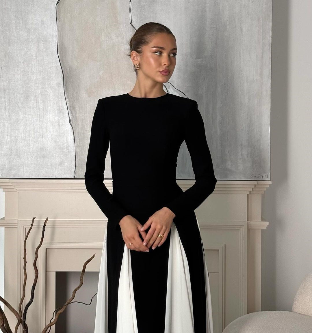 Delilah™ – Sleek Spliced Dress in Slim Fit
