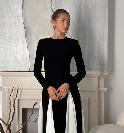 Delilah™ – Sleek Spliced Dress in Slim Fit