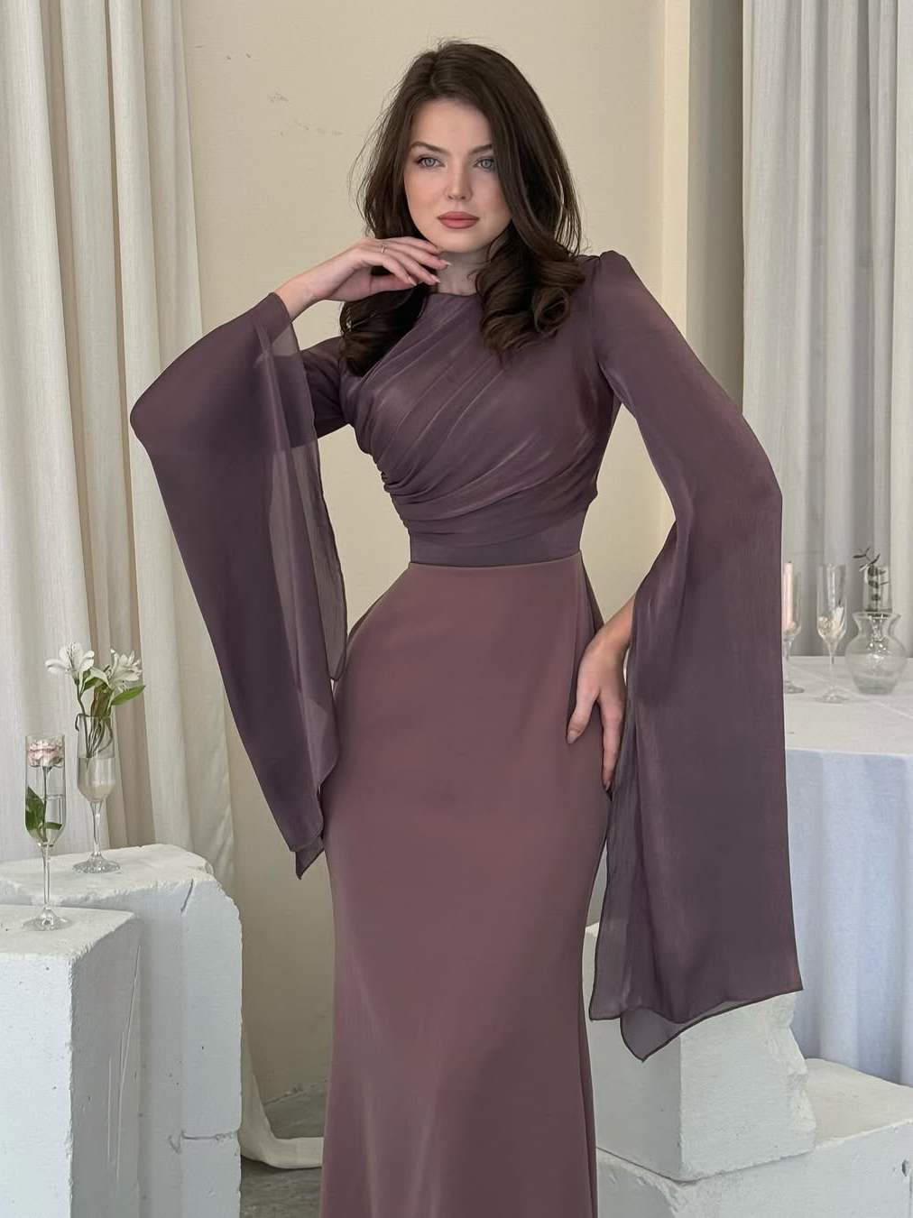 Viviana™ - Elegant Dress with Batwing Sleeves