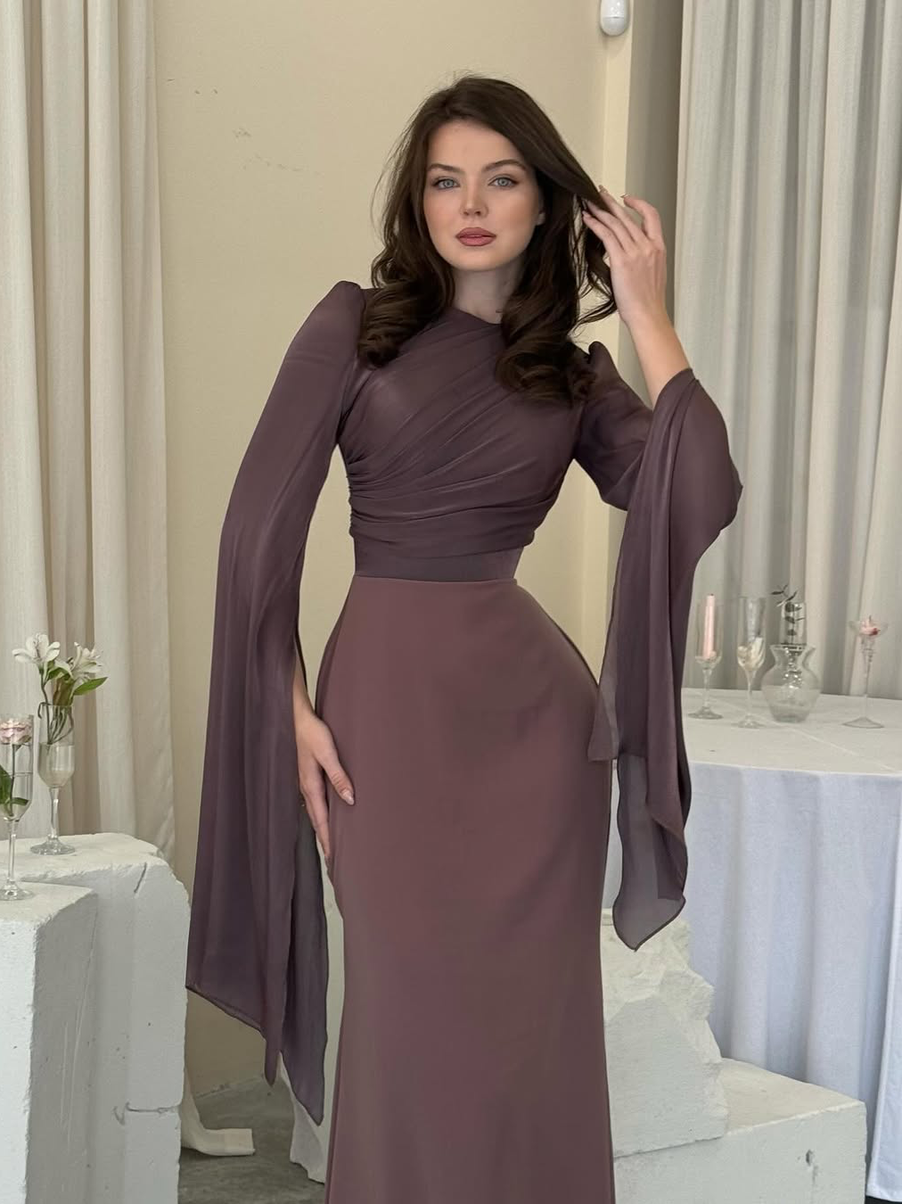 Viviana™ - Elegant Dress with Batwing Sleeves