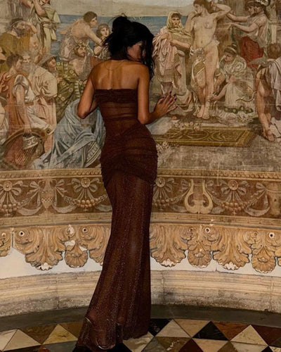 Giselle™ - Pleated Dress with Mesh Detail