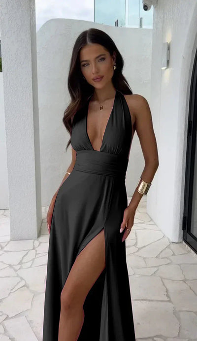 Elin™ - Sexy Dress with Deep V-Neck and Split