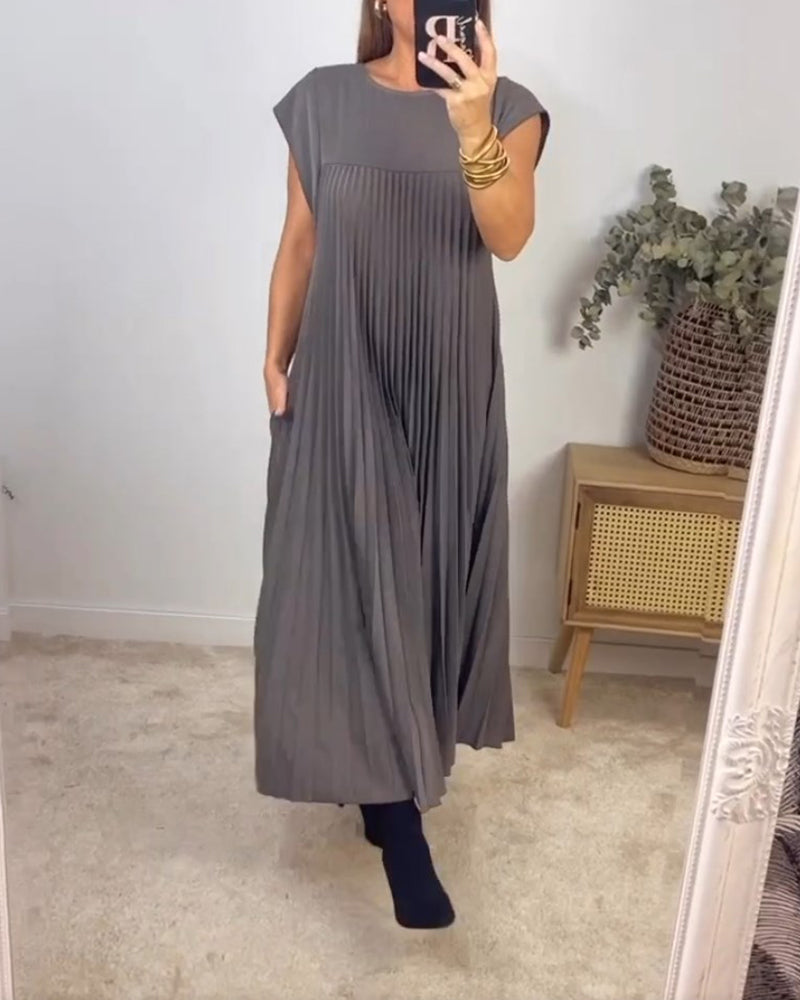 Natalia™ - Sleeveless Pleated Dress