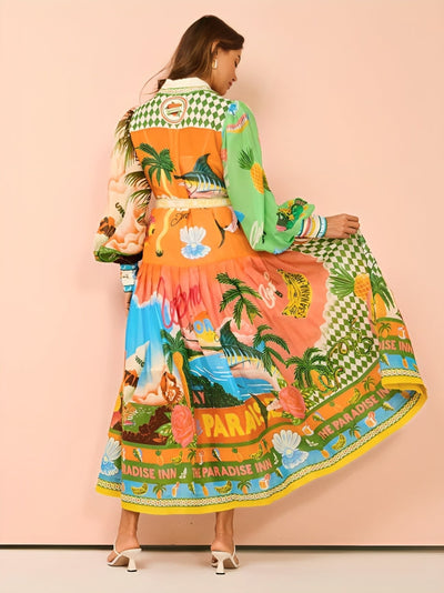 Louise™ - Long Dress with Lantern Sleeves