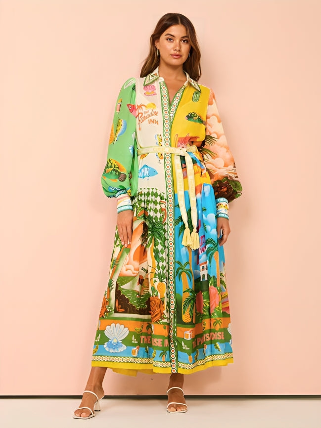 Louise™ - Long Dress with Lantern Sleeves