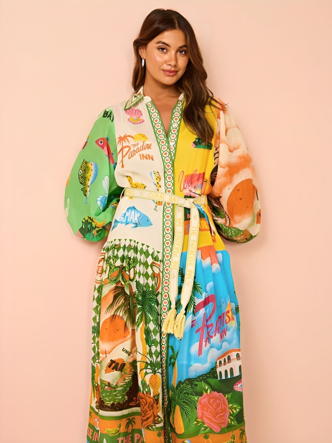 Louise™ - Long Dress with Lantern Sleeves