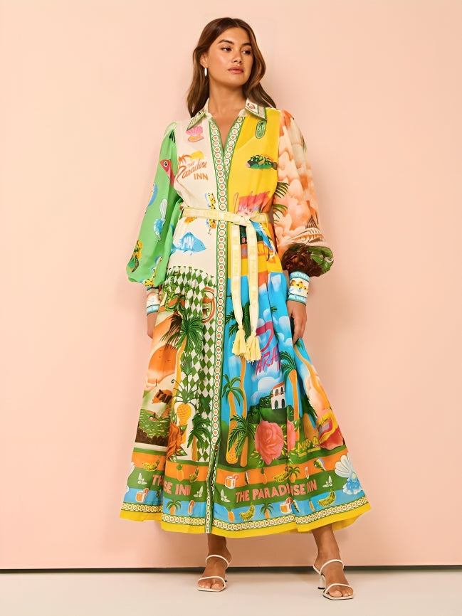 Louise™ - Long Dress with Lantern Sleeves