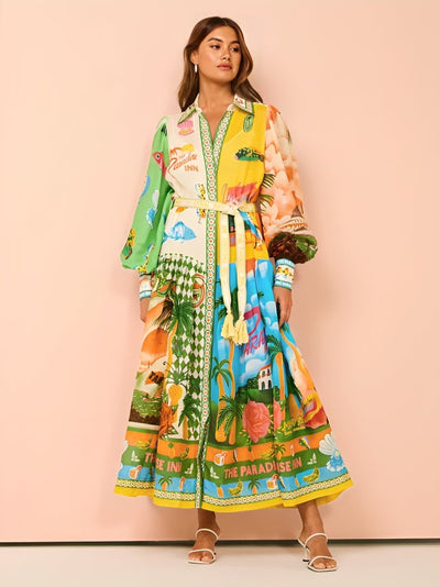Louise™ - Long Dress with Lantern Sleeves