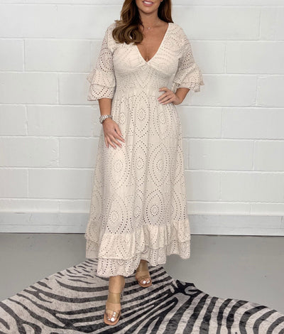 Melisent's™ Embroidered Midi Dress