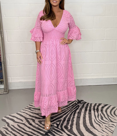 Melisent's™ Embroidered Midi Dress