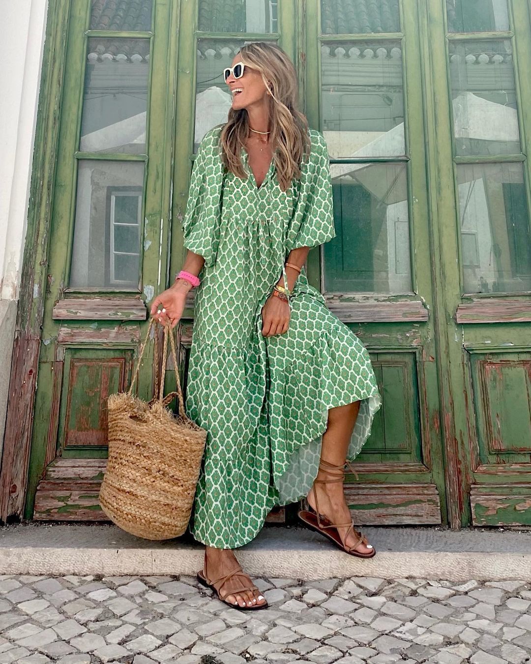 Liv™ - Puff Sleeve Loose Boho Maxi Dress