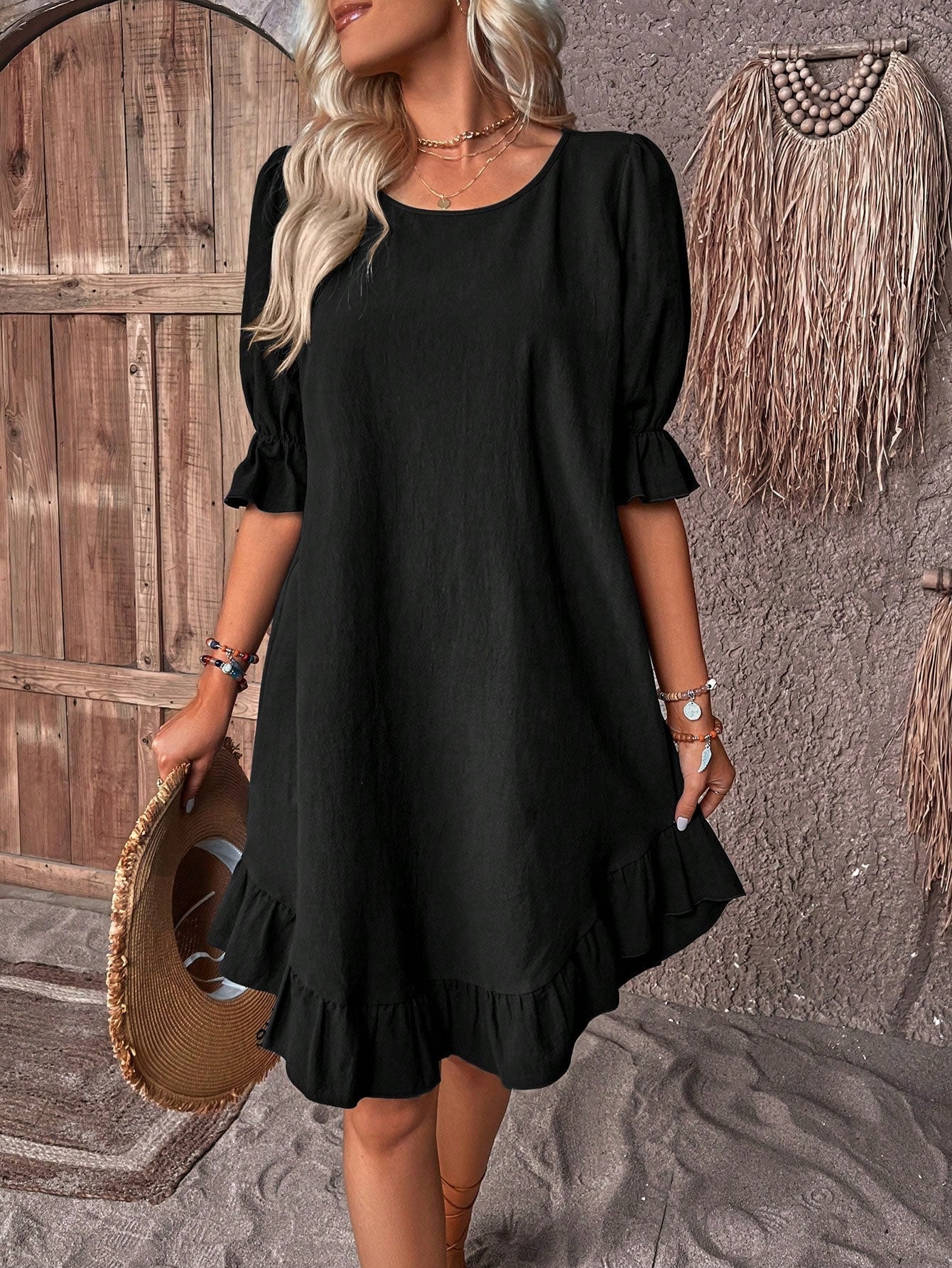 Violet™ - Retro Women's Cotton Hemp Dress