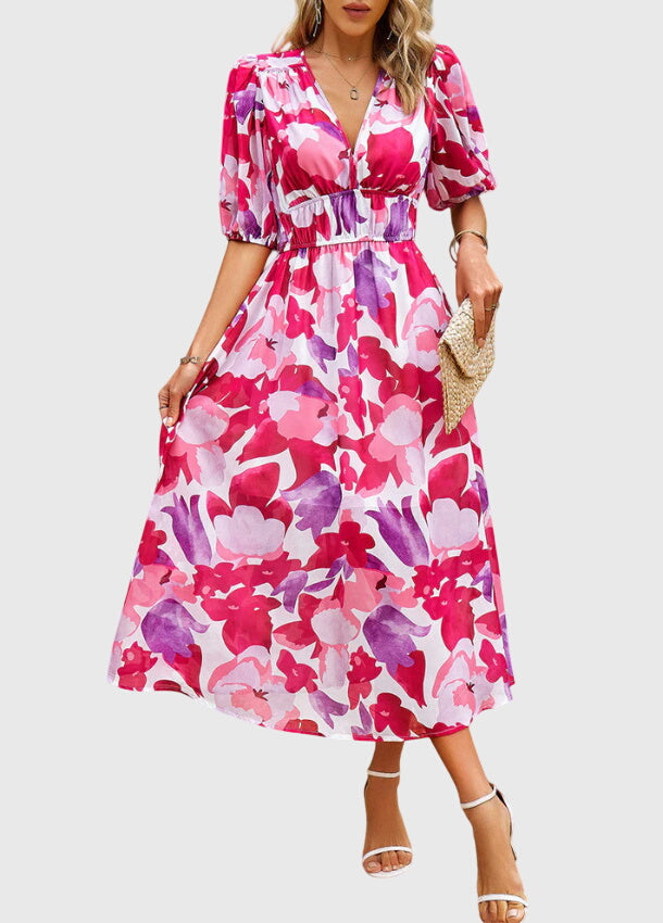 Merlin™ | Flattering Floral Midi Dress
