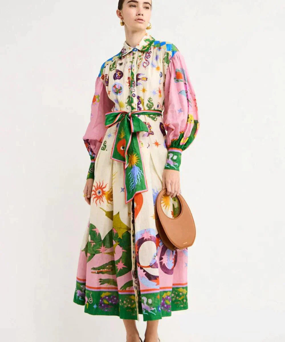 Ina™ - Stylish Elegant Maxi Dress with Collar