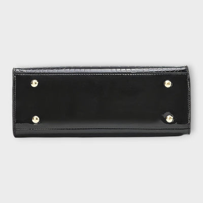 Olivia - Glossy Crocodile Pattern Handbag