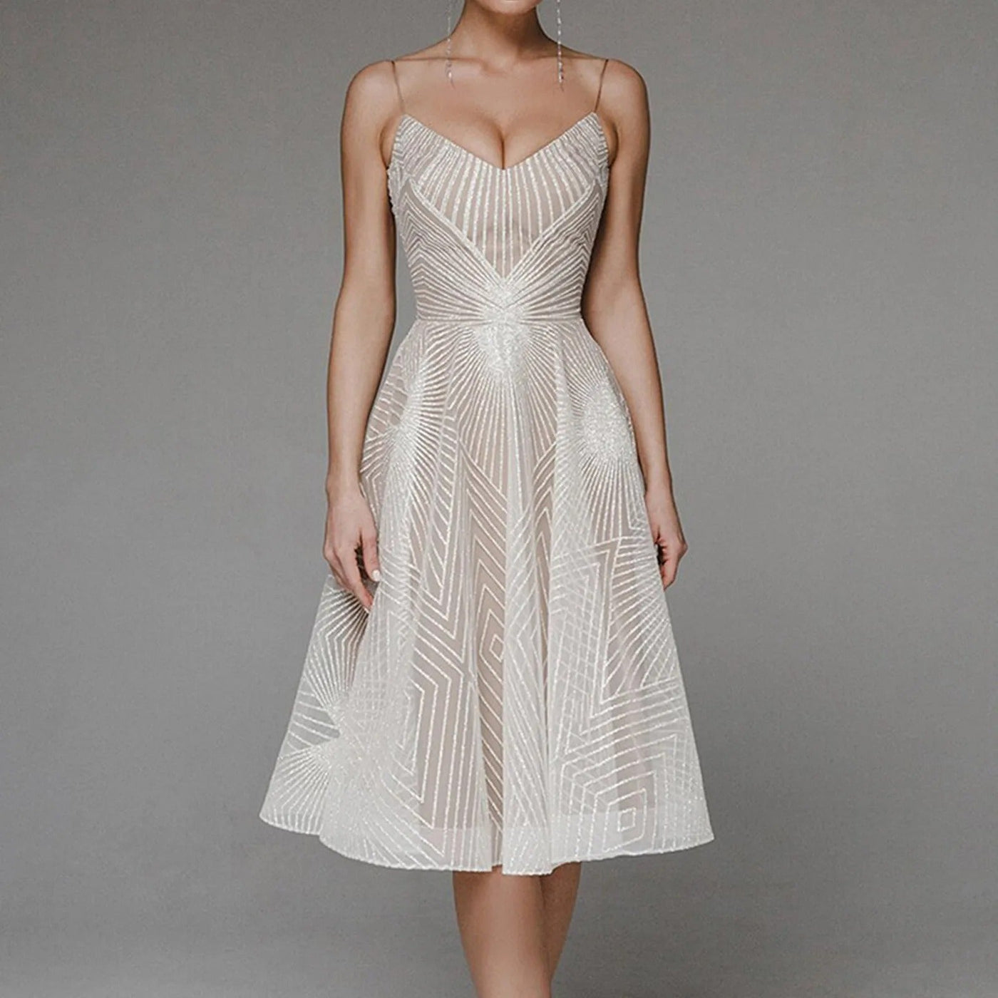 Cecilia™ - Elegant Embroidered Midi Dress