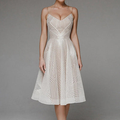Cecilia™ - Elegant Embroidered Midi Dress