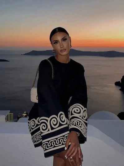 Jule™ - Embroidered Long Sleeve Dress
