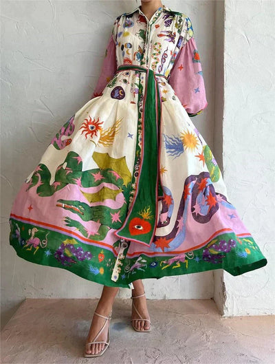 Ina™ - Stylish Elegant Maxi Dress with Collar