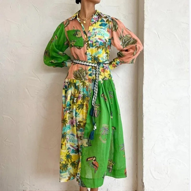 Ina™ - Stylish Elegant Maxi Dress with Collar