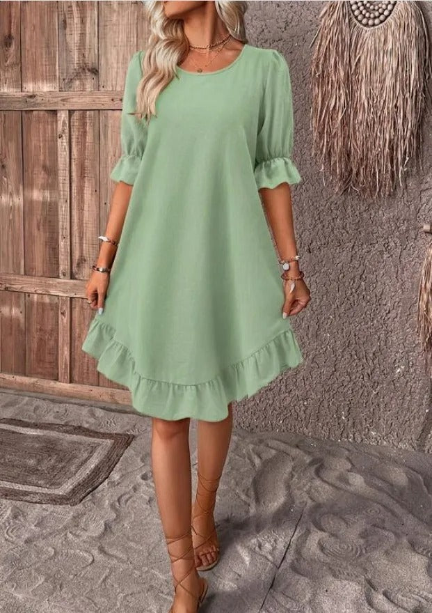 Violet™ - Retro Women's Cotton Hemp Dress