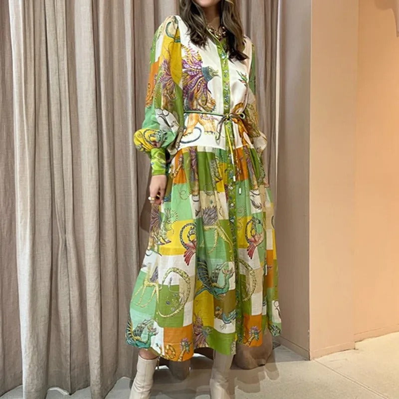 Ina™ - Stylish Elegant Maxi Dress with Collar