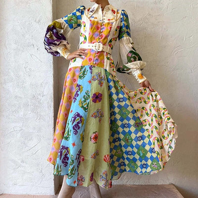 Ina™ - Stylish Elegant Maxi Dress with Collar
