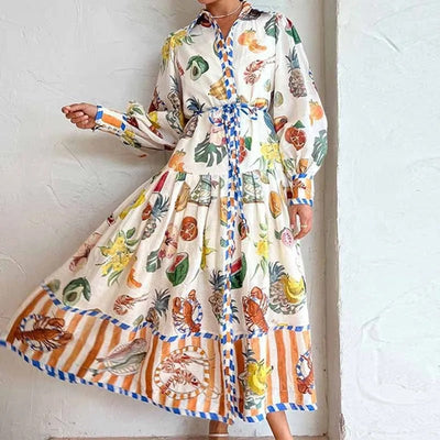 Ina™ - Stylish Elegant Maxi Dress with Collar